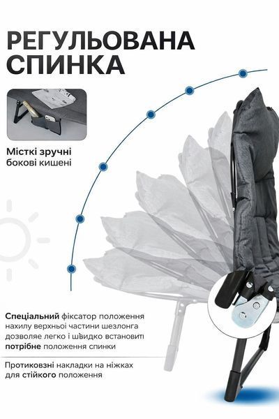 Шезлонг-кровать раскладная регулируемая 180*60 см SJ-0125-180 фото