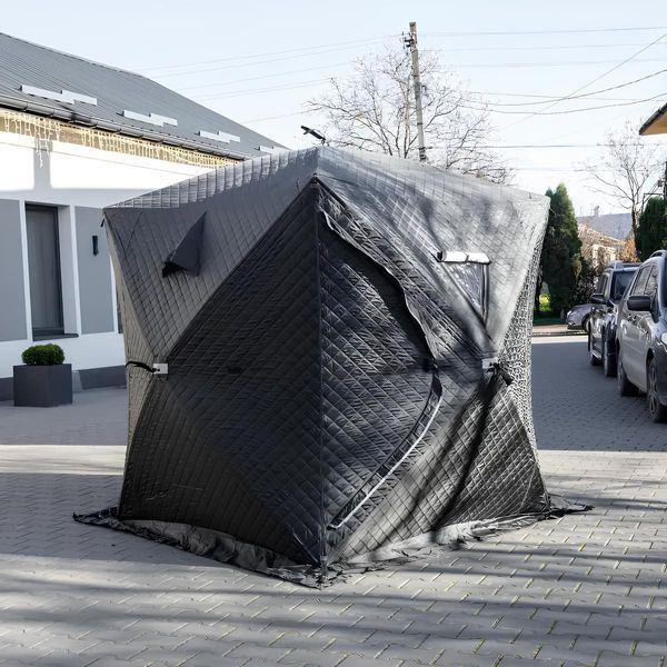 Намет-куб для зимової риболовлі тришаровий 210*210*210 см, чорний LU-BD18B фото