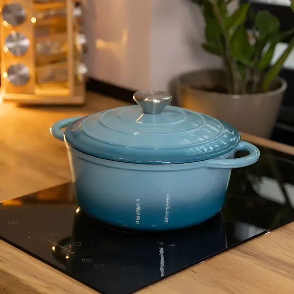 Кастрюля чугунная эмалированная 2,5 л, синий HP-1-14-BLUE фото