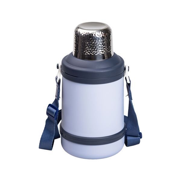 Термос походный Vacuum Cup 1,5 л с флип крышкой и складными ручками, темно-синий HP-14-21BL фото