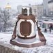 Термос походный Vacuum Cup 1,5 л с флип крышкой и складными ручками, коричневый HP-14-21V фото