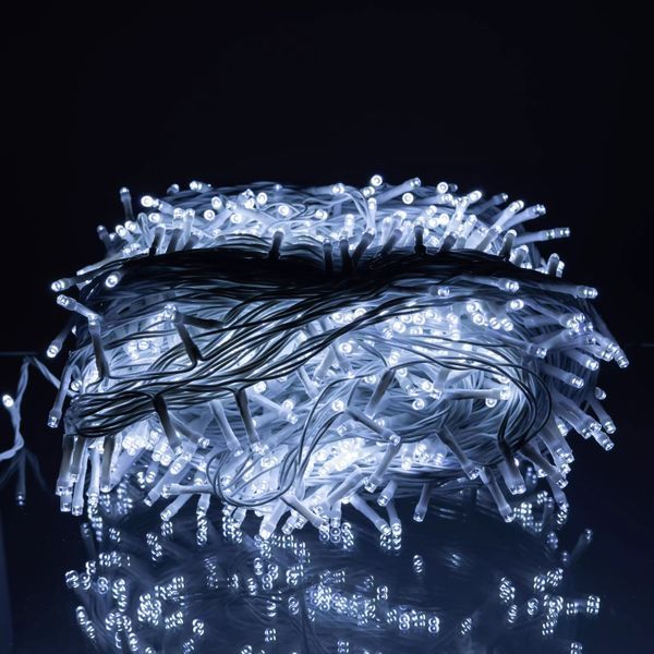 Гирлянда Нитка уличная 500 LED 50 м от сети белый провод, белый (Холодный Белый) CF500L50MWW фото