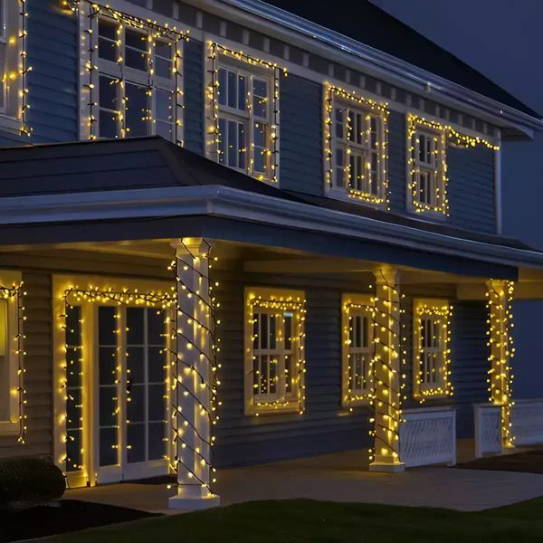 Гірлянда Нитка вулична 500 LED 50 м від мережі чорний дріт, жовтий ( теплий білий ) CF500L50MB фото