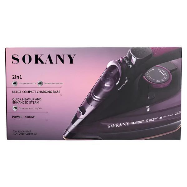 Праска SOKANY AJ-2085 бездротова з керамічною підошвою, Фіолетовий HP-UR-2 фото