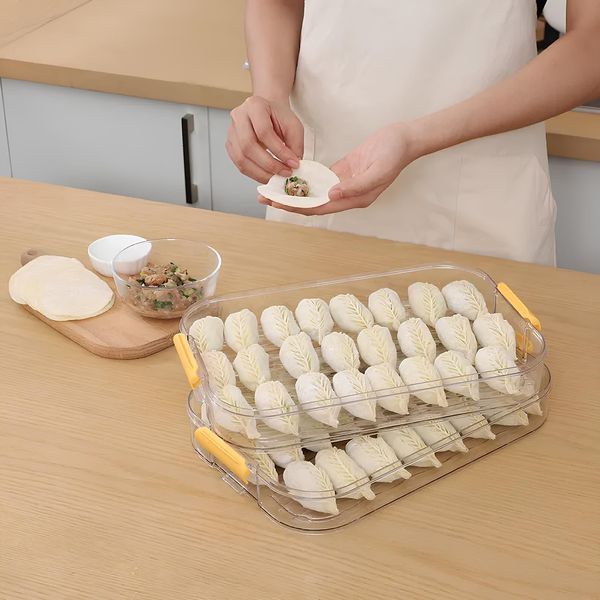 Контейнер для хранения и заморозки продуктов трехъярусный 32*21*16,5 см, оранжевый HP50657 фото