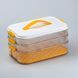 Контейнер для хранения и заморозки продуктов трехъярусный 32*21*16,5 см, оранжевый HP50657 фото 9